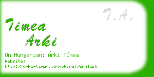 timea arki business card