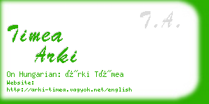 timea arki business card